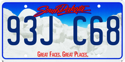 SD license plate 93JC68