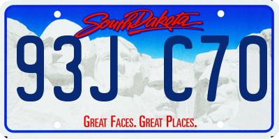 SD license plate 93JC70