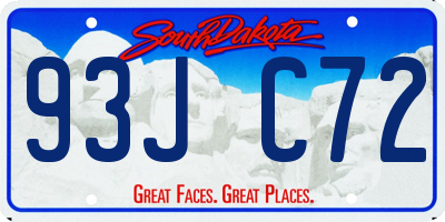 SD license plate 93JC72