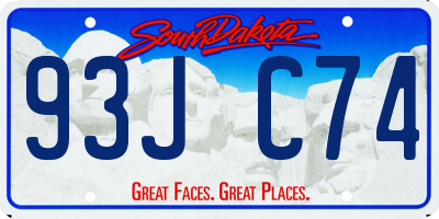 SD license plate 93JC74