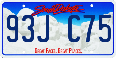 SD license plate 93JC75
