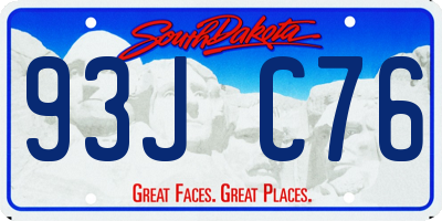 SD license plate 93JC76