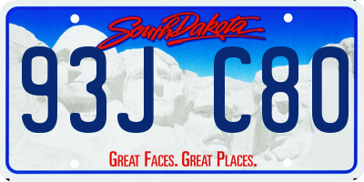 SD license plate 93JC80