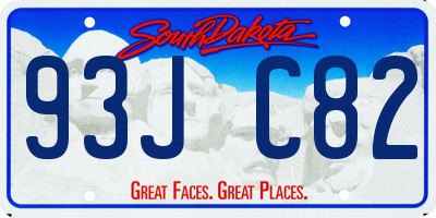 SD license plate 93JC82