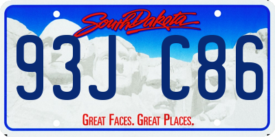SD license plate 93JC86