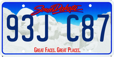SD license plate 93JC87