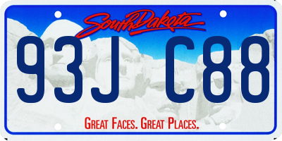 SD license plate 93JC88