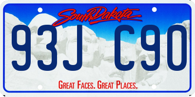 SD license plate 93JC90