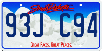 SD license plate 93JC94