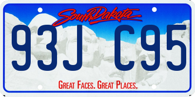 SD license plate 93JC95