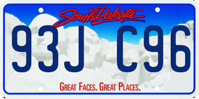 SD license plate 93JC96