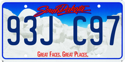 SD license plate 93JC97