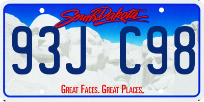 SD license plate 93JC98