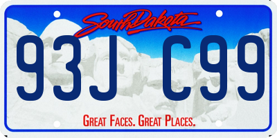 SD license plate 93JC99