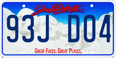 SD license plate 93JD04