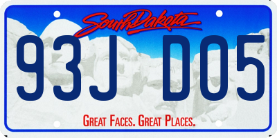 SD license plate 93JD05