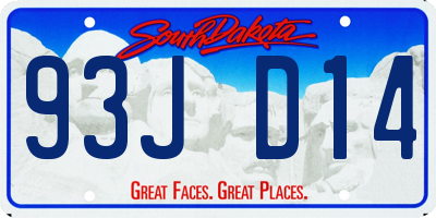 SD license plate 93JD14