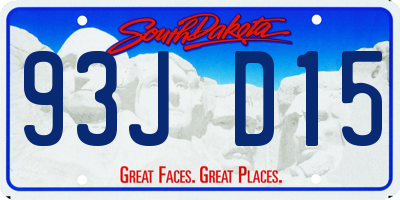 SD license plate 93JD15