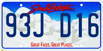 SD license plate 93JD16