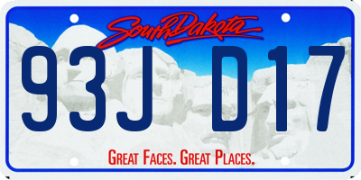 SD license plate 93JD17