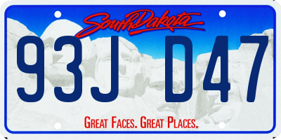 SD license plate 93JD47