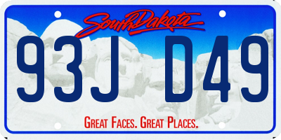 SD license plate 93JD49