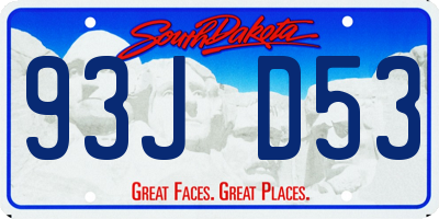 SD license plate 93JD53