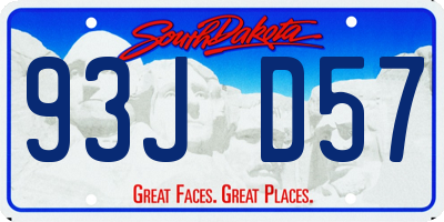 SD license plate 93JD57