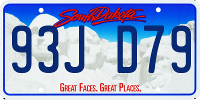 SD license plate 93JD79