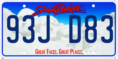 SD license plate 93JD83
