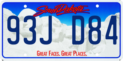 SD license plate 93JD84