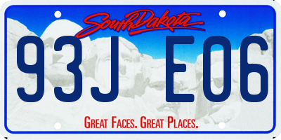 SD license plate 93JE06