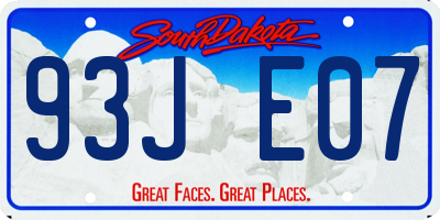 SD license plate 93JE07
