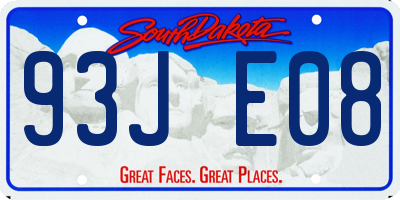 SD license plate 93JE08