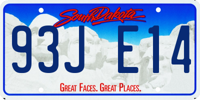 SD license plate 93JE14
