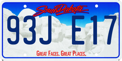 SD license plate 93JE17