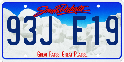 SD license plate 93JE19