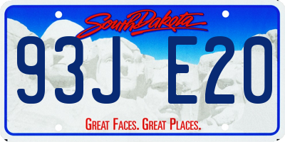 SD license plate 93JE20