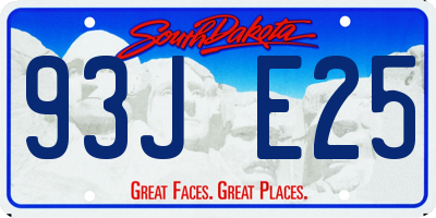 SD license plate 93JE25
