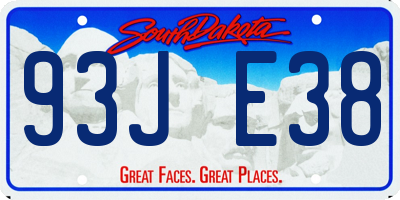 SD license plate 93JE38