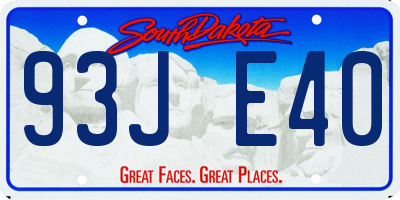SD license plate 93JE40