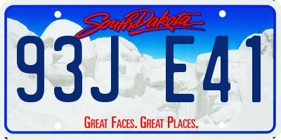 SD license plate 93JE41