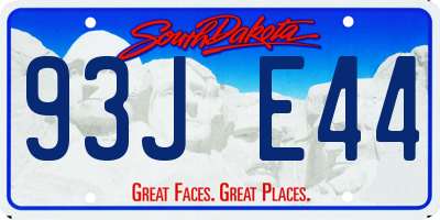 SD license plate 93JE44