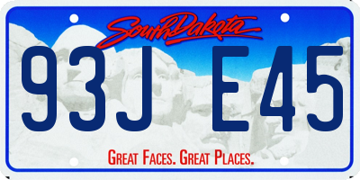 SD license plate 93JE45