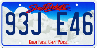 SD license plate 93JE46