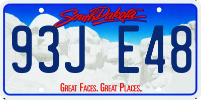SD license plate 93JE48