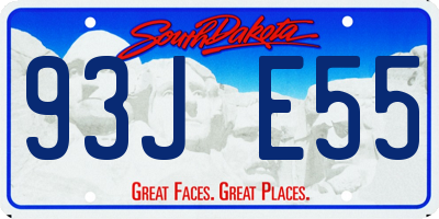 SD license plate 93JE55
