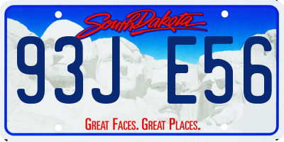 SD license plate 93JE56