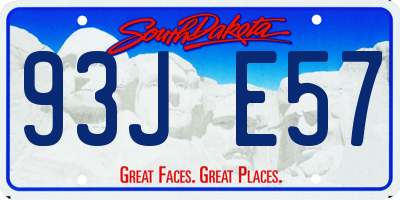 SD license plate 93JE57
