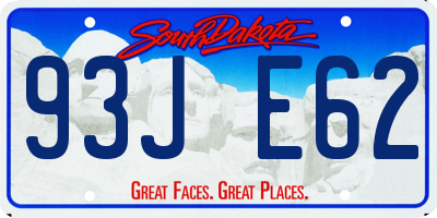 SD license plate 93JE62